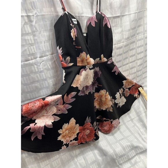 Charlotte Russe Women/junior Dress Size M Black Floral Print - Picture 9 of 15